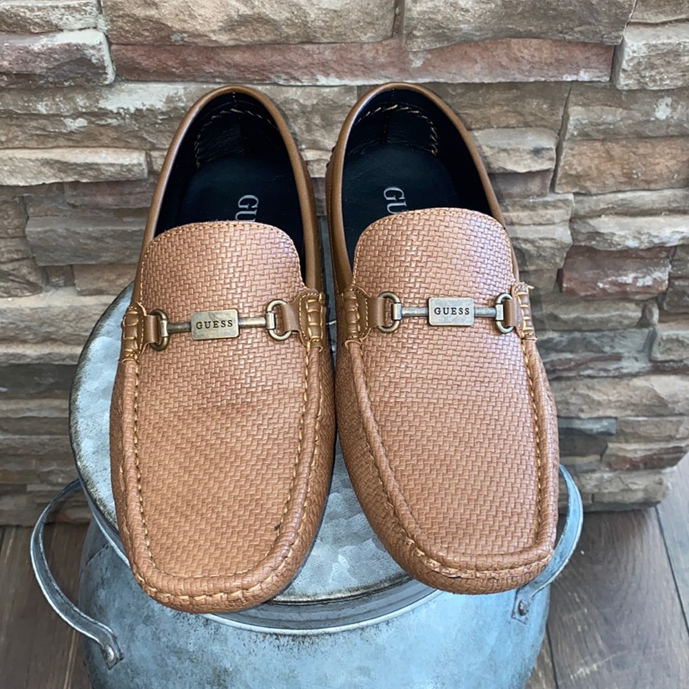 Guess Brown Loafers with Gold Detail
